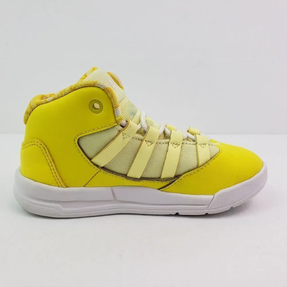 Nike Jordan Max Aura Toddler Size 9c Yellow White Mid Sneaker Shoes AQ9251-701